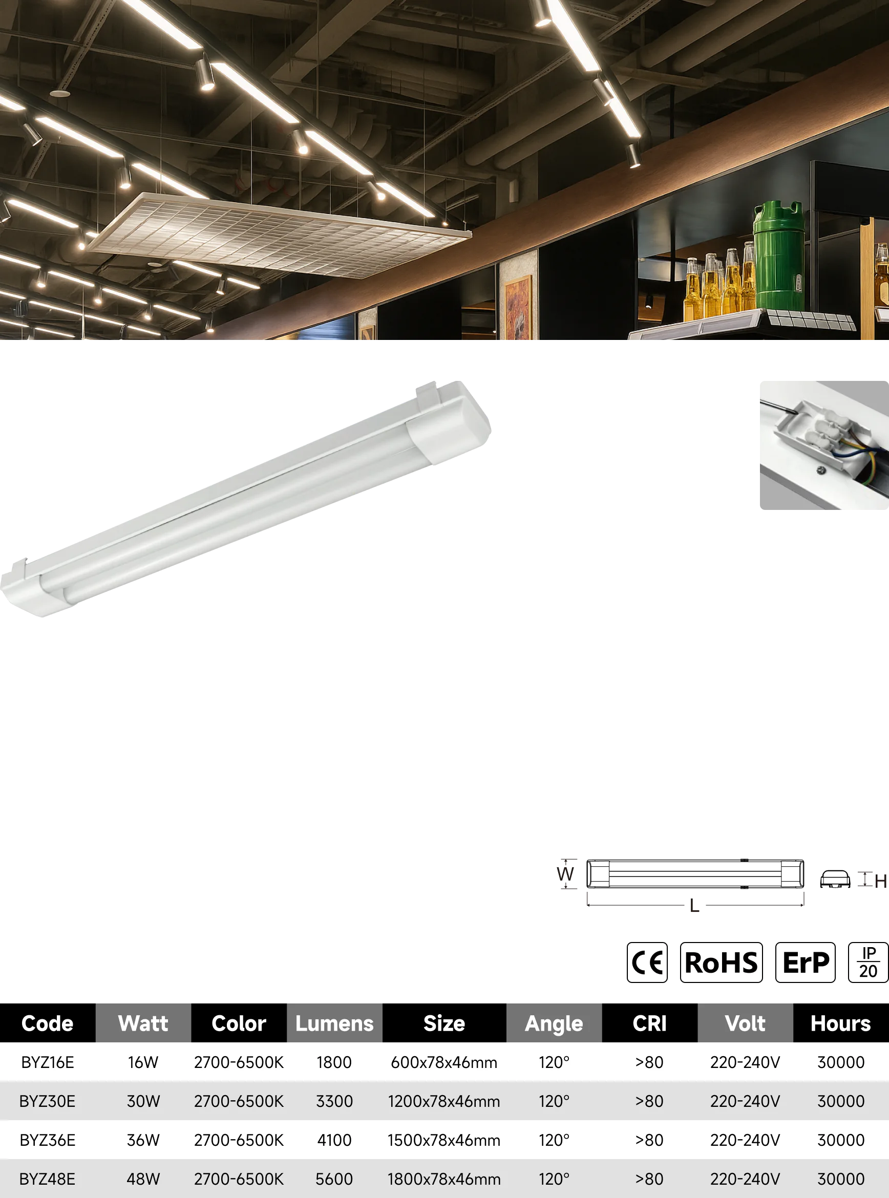 BYZ-E batten light catalogue